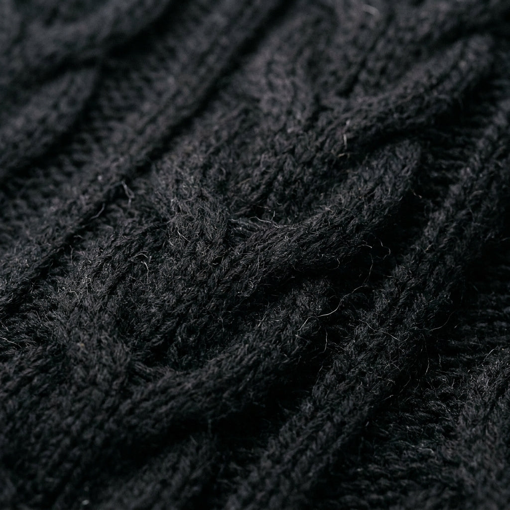 Cable Knit Duster Cardigan – Black