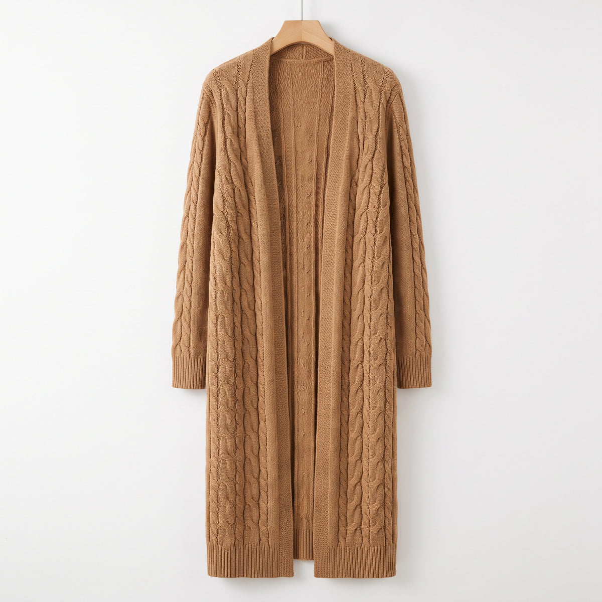 Cable Knit Duster Cardigan – Camel