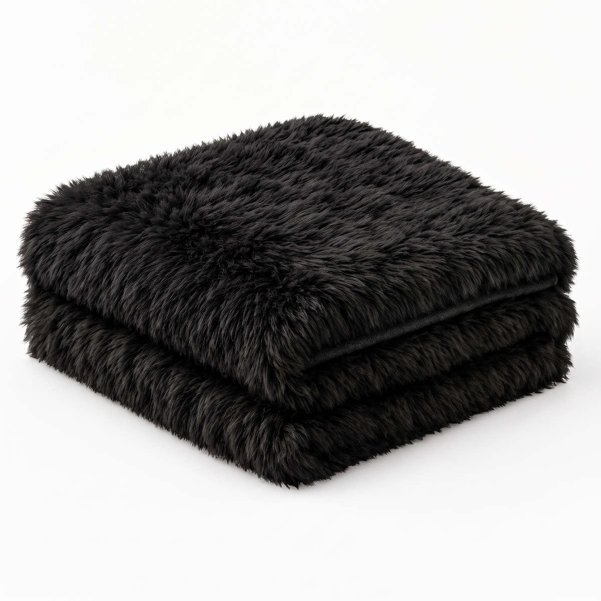 Faux Fur Throw – Black view 1