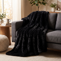 Faux Fur Throw – Black view 2
