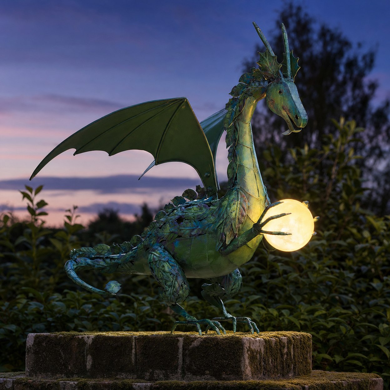 Green Solar Pearl Dragon Lamp