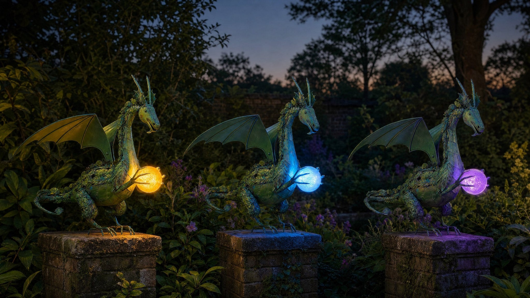 Green Solar Pearl Dragon Lamp