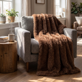 Faux Fur Throw – Cocoa view 2