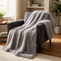 Faux Fur Throw – Gray view 2