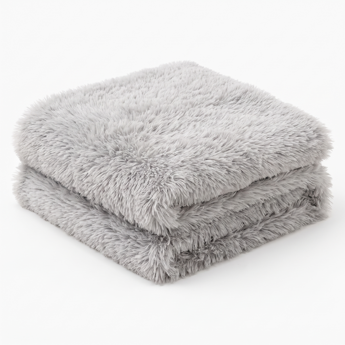 Faux Fur Throw – Gray view 1