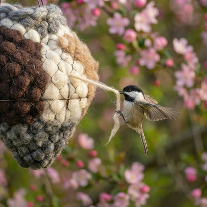 June's Nesting Heart — Alpaca Wool for Birds
