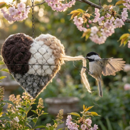 June's Nesting Heart — Alpaca Wool for Birds