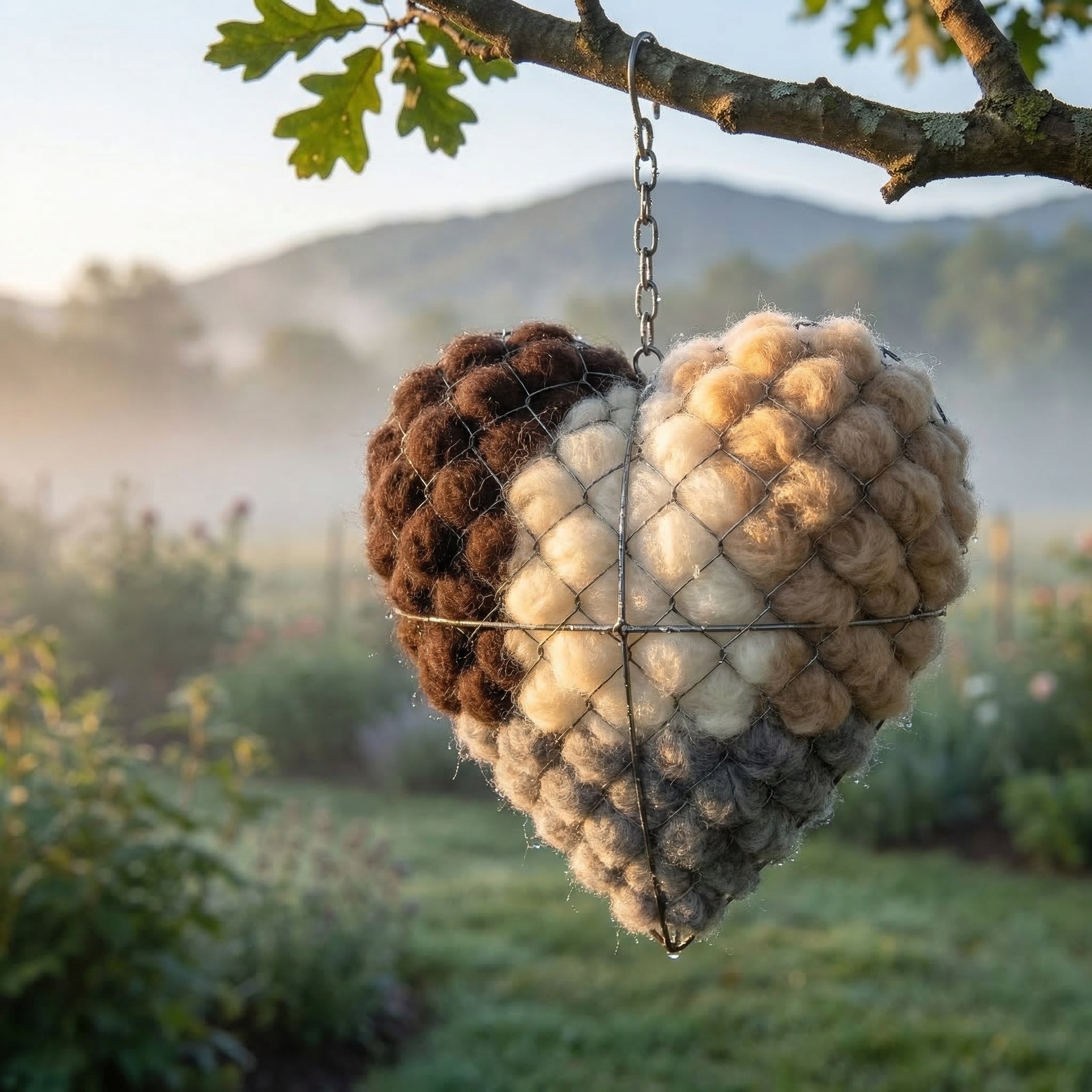 June's Nesting Heart — Alpaca Wool for Birds