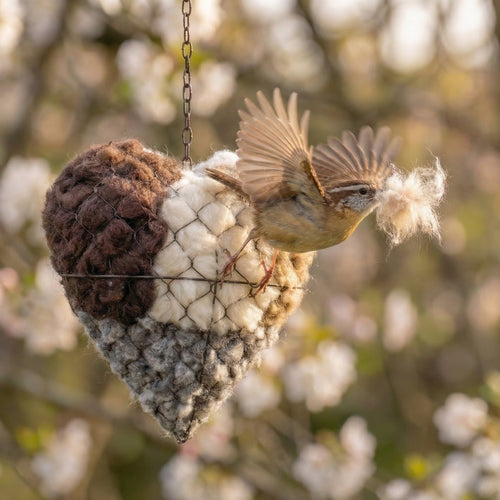 June's Nesting Heart — Alpaca Wool for Birds