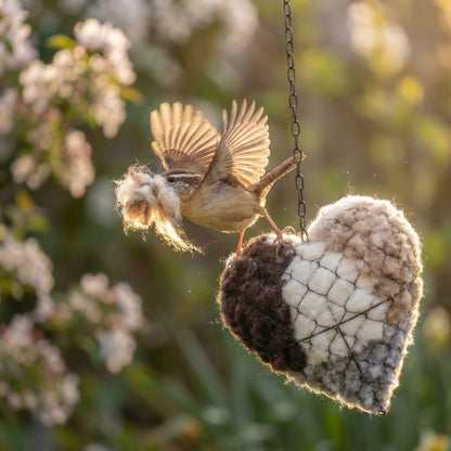 June's Nesting Heart — Alpaca Wool for Birds