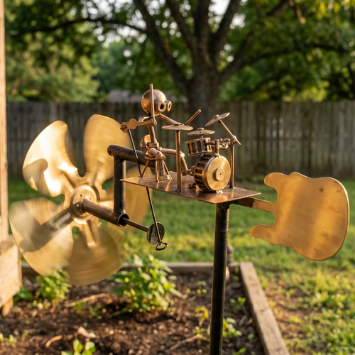 The Wind Drummer – Walt's Handcrafted Metal Whirligig