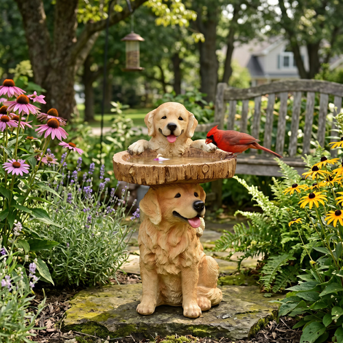 Ellie's Garden Statue's with Bird Feeder Basin