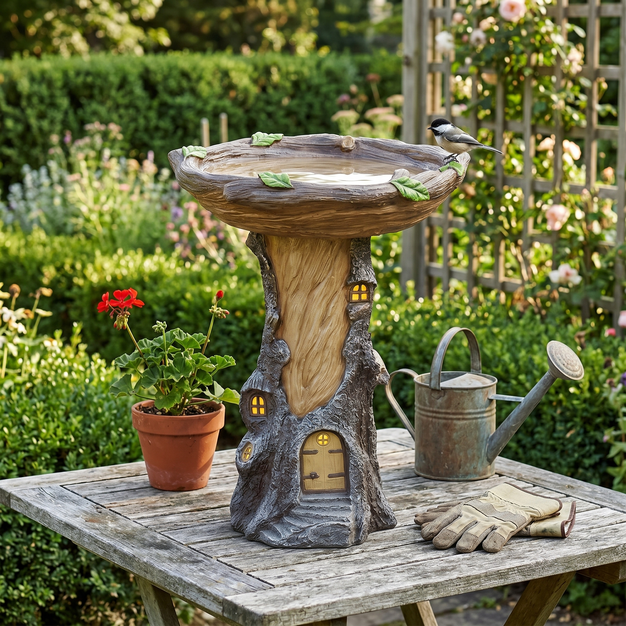 Ellie's Garden Statue's with Bird Feeder Basin