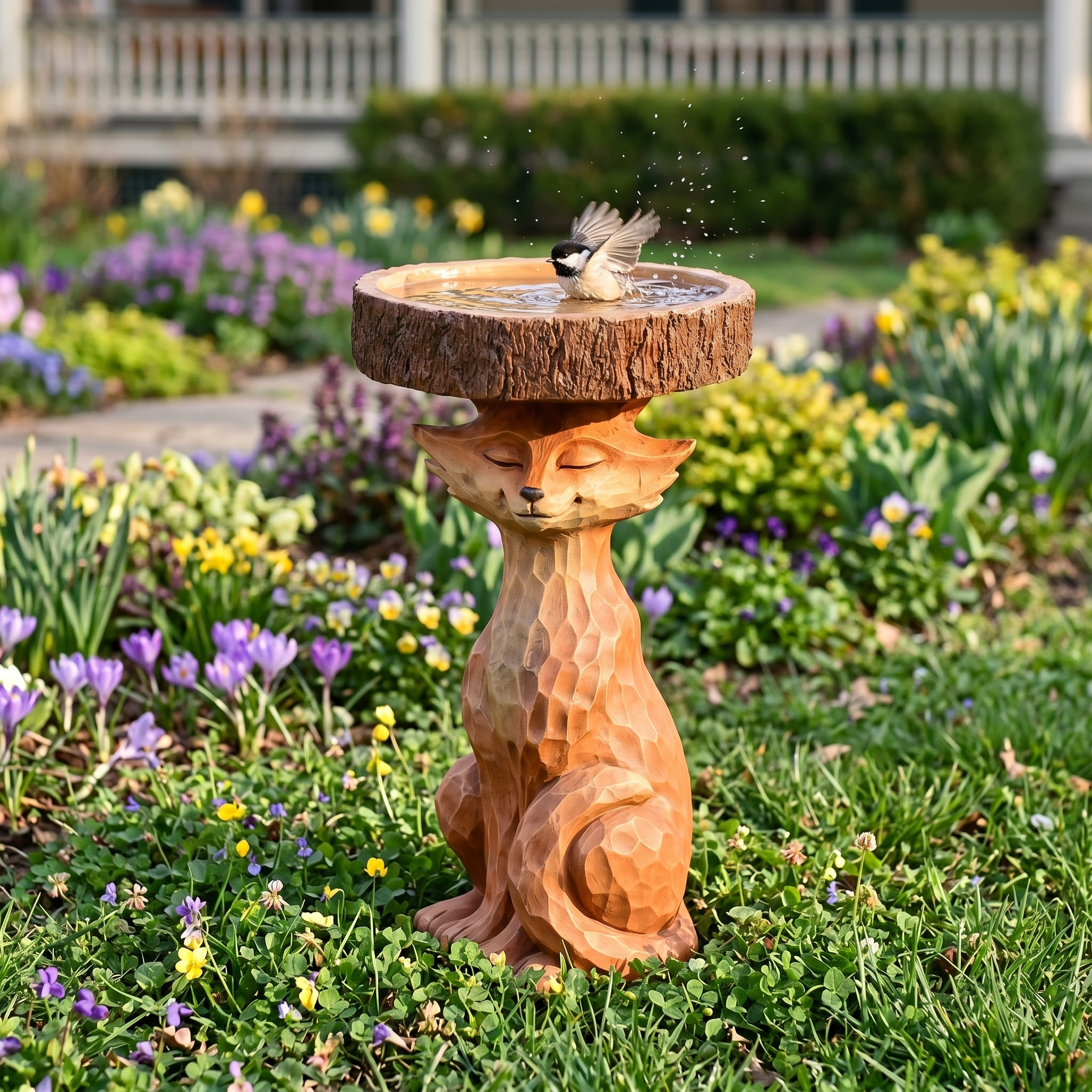 Ellie's Garden Statue's with Bird Feeder Basin