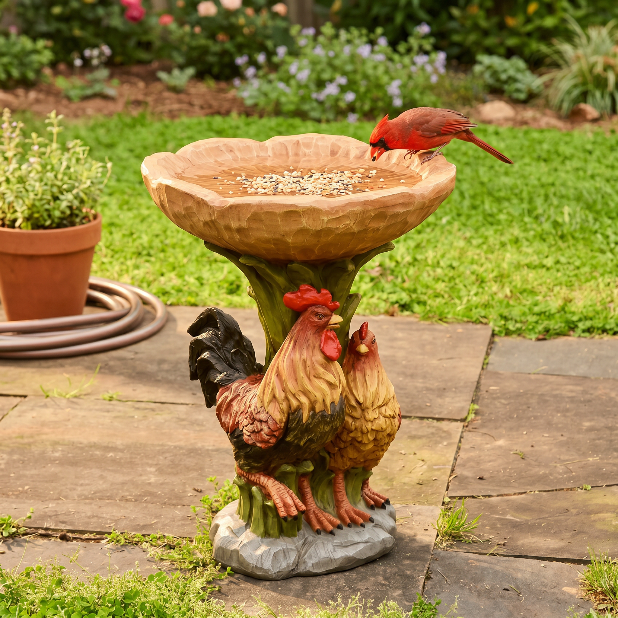 Ellie's Garden Statue's with Bird Feeder Basin