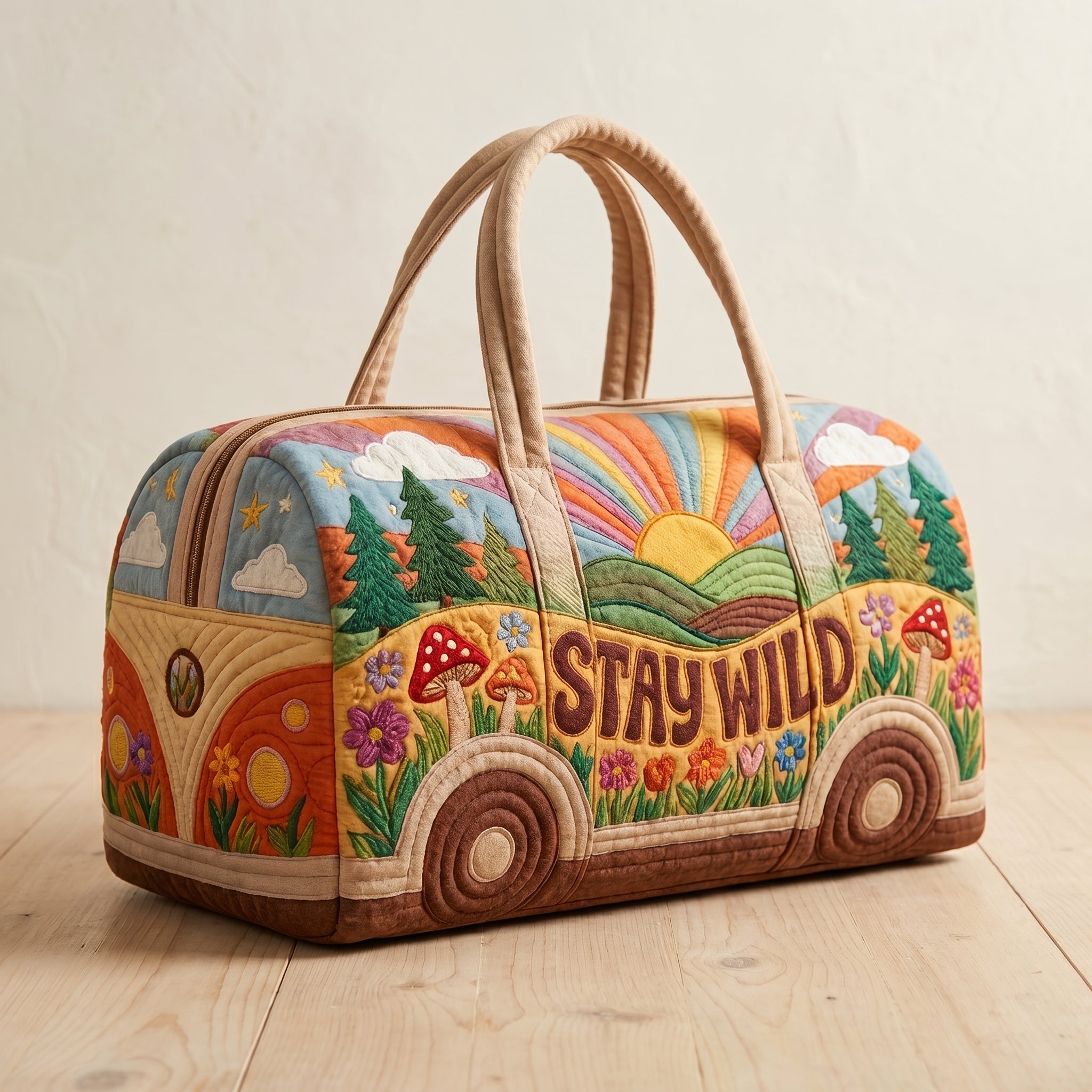 Maggie's Handquilted Hippie Bus Weekender