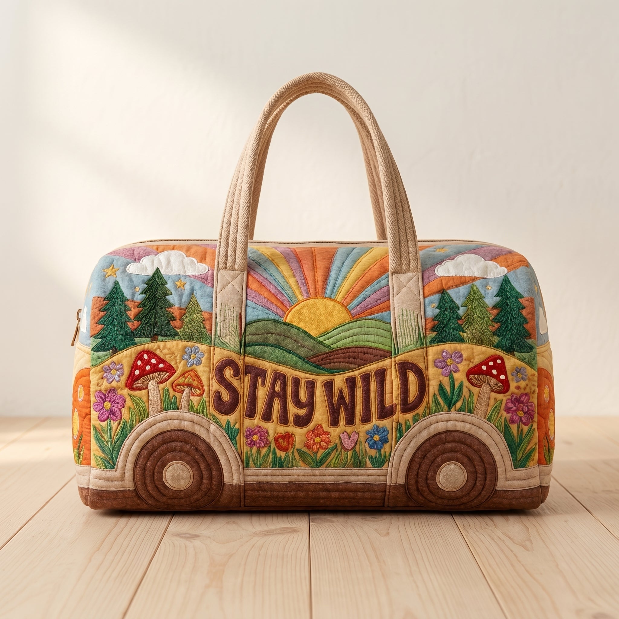 Maggie's Handquilted Hippie Bus Weekender