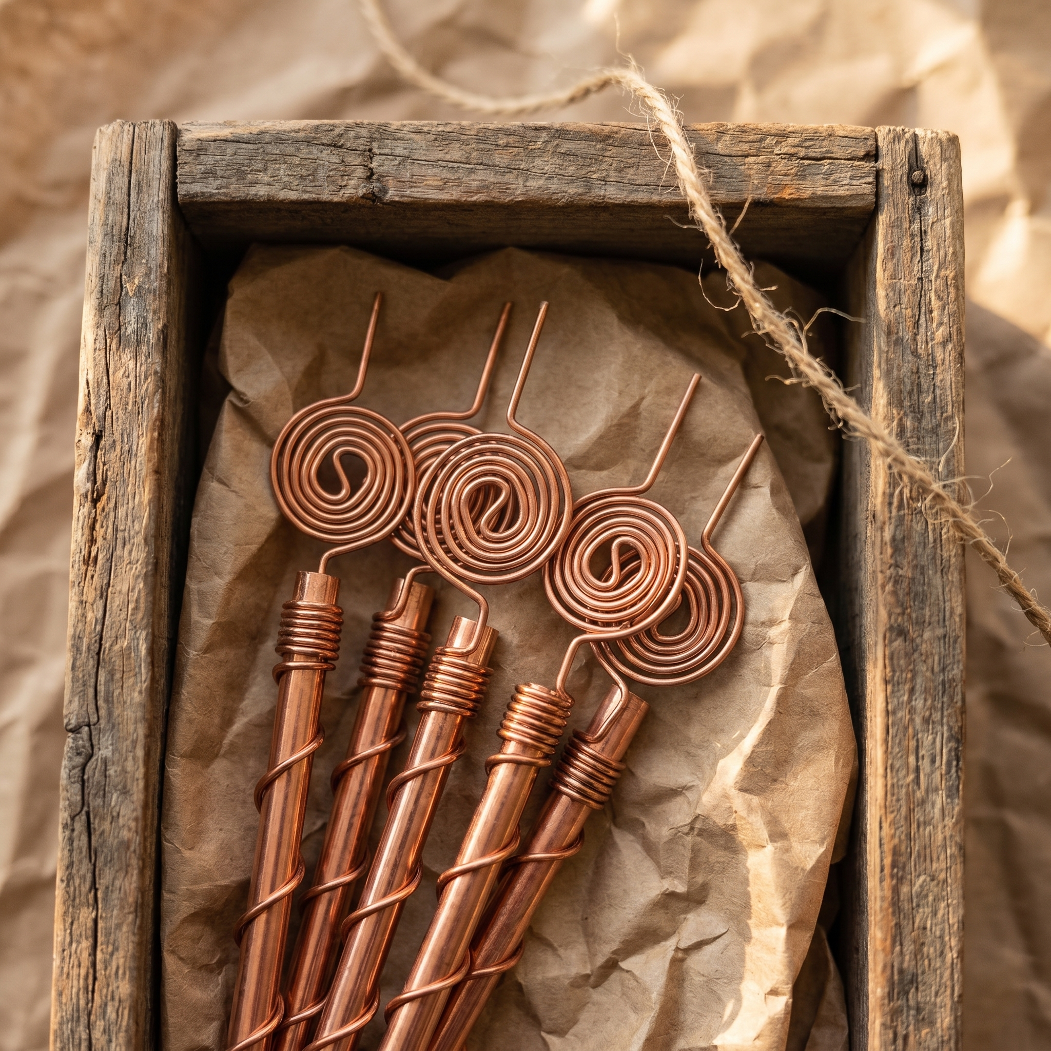 Henri's Plant-Boosting Copper Garden Stakes (Set of 3)