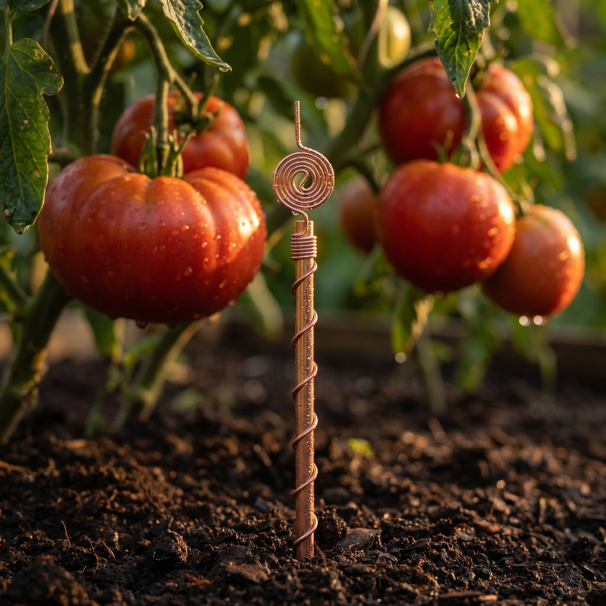 Henri's Plant-Boosting Copper Garden Stakes (Set of 3)