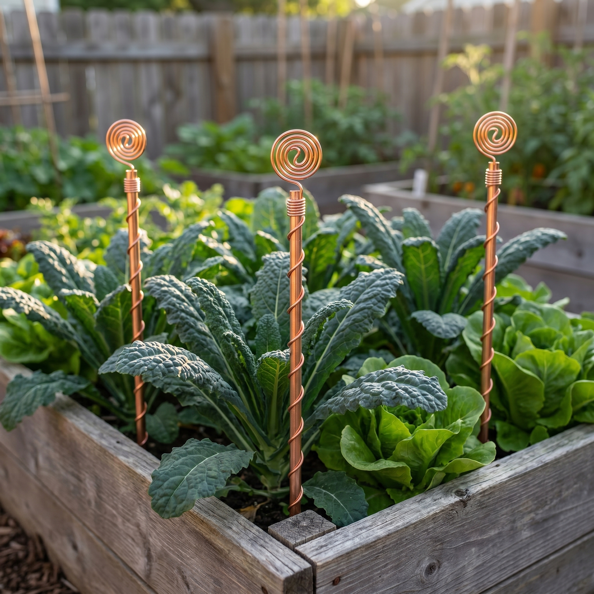 Henri's Plant-Boosting Copper Garden Stakes (Set of 3)