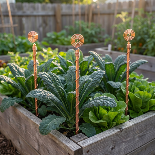 Henri's Plant-Boosting Copper Garden Stakes (Set of 3)