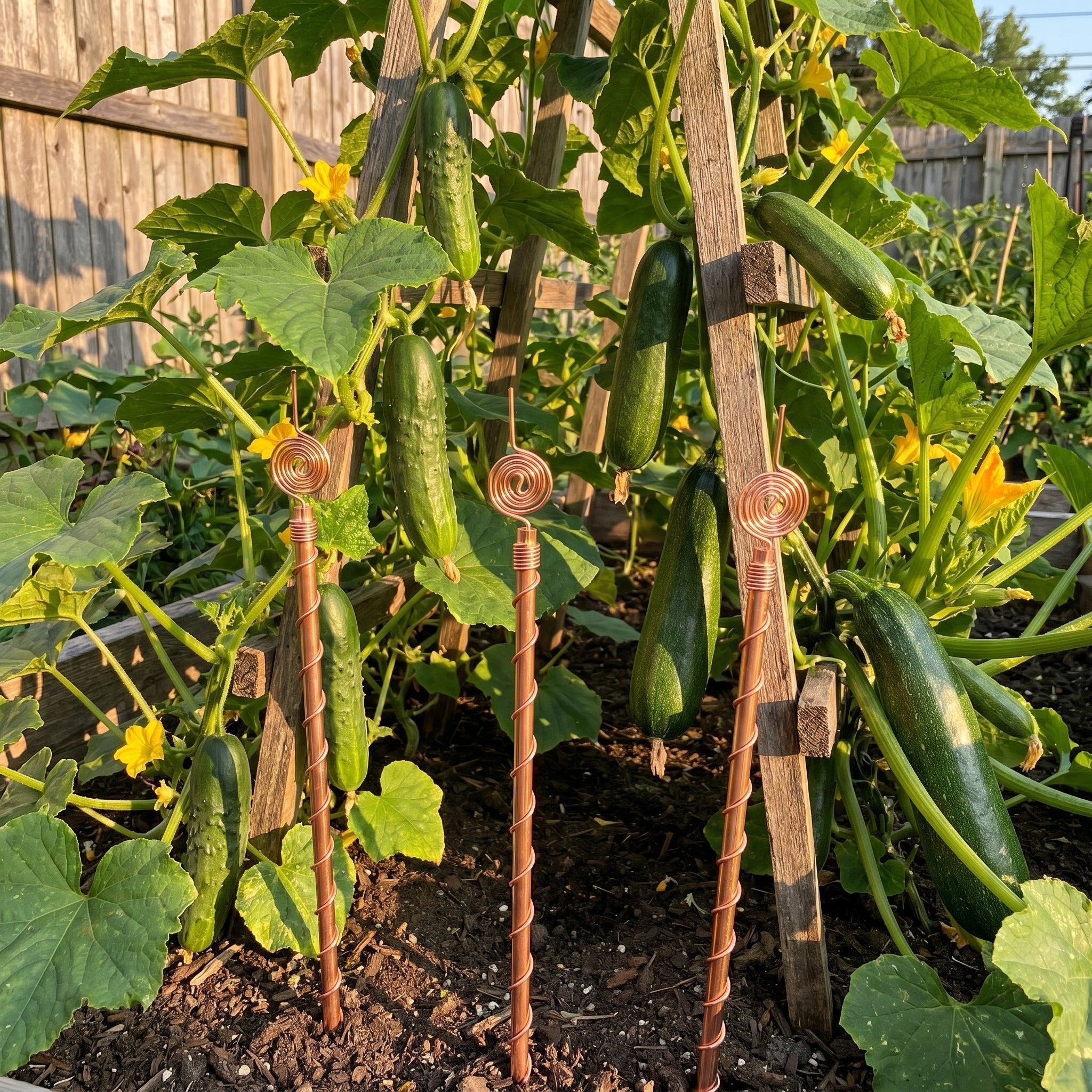 Henri's Plant-Boosting Copper Garden Stakes (Set of 3)