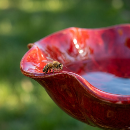 Judy's Handcrafted Poppy Bird Bath