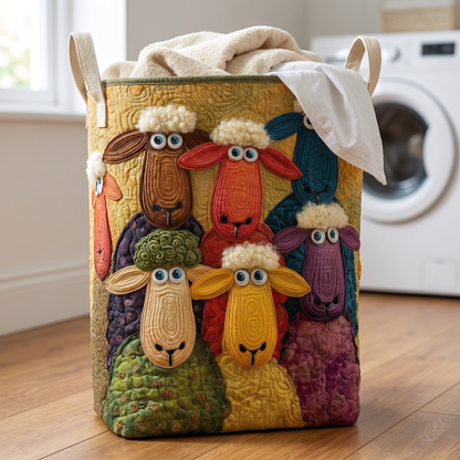 Martha's Handquilted Sheep Laundry Basket
