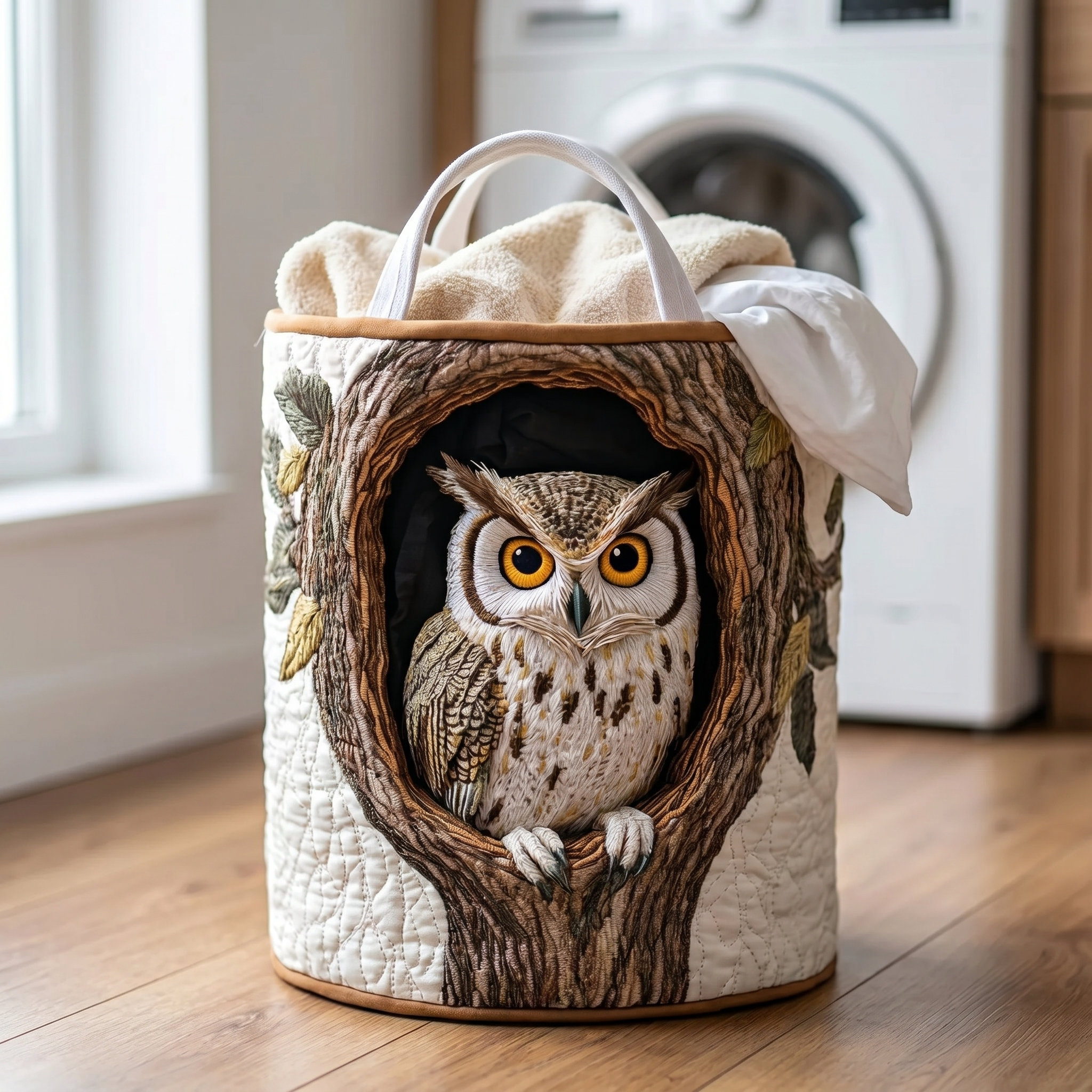 Martha's Handquilted Sheep Laundry Basket