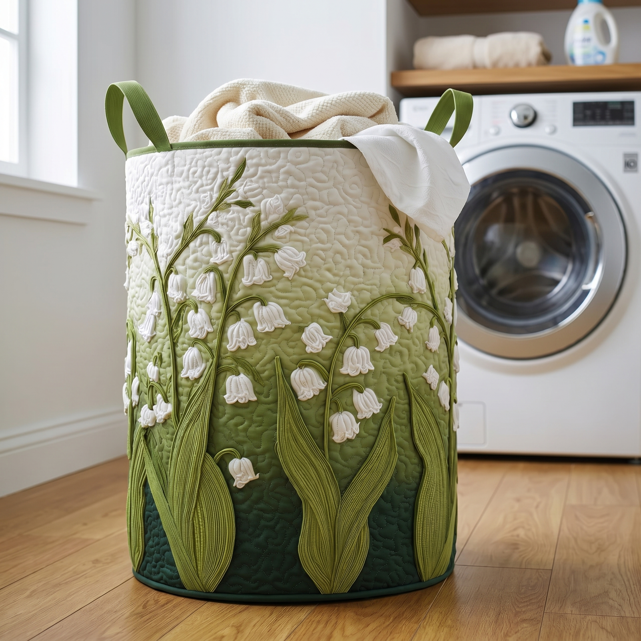 Martha's Handquilted Sheep Laundry Basket