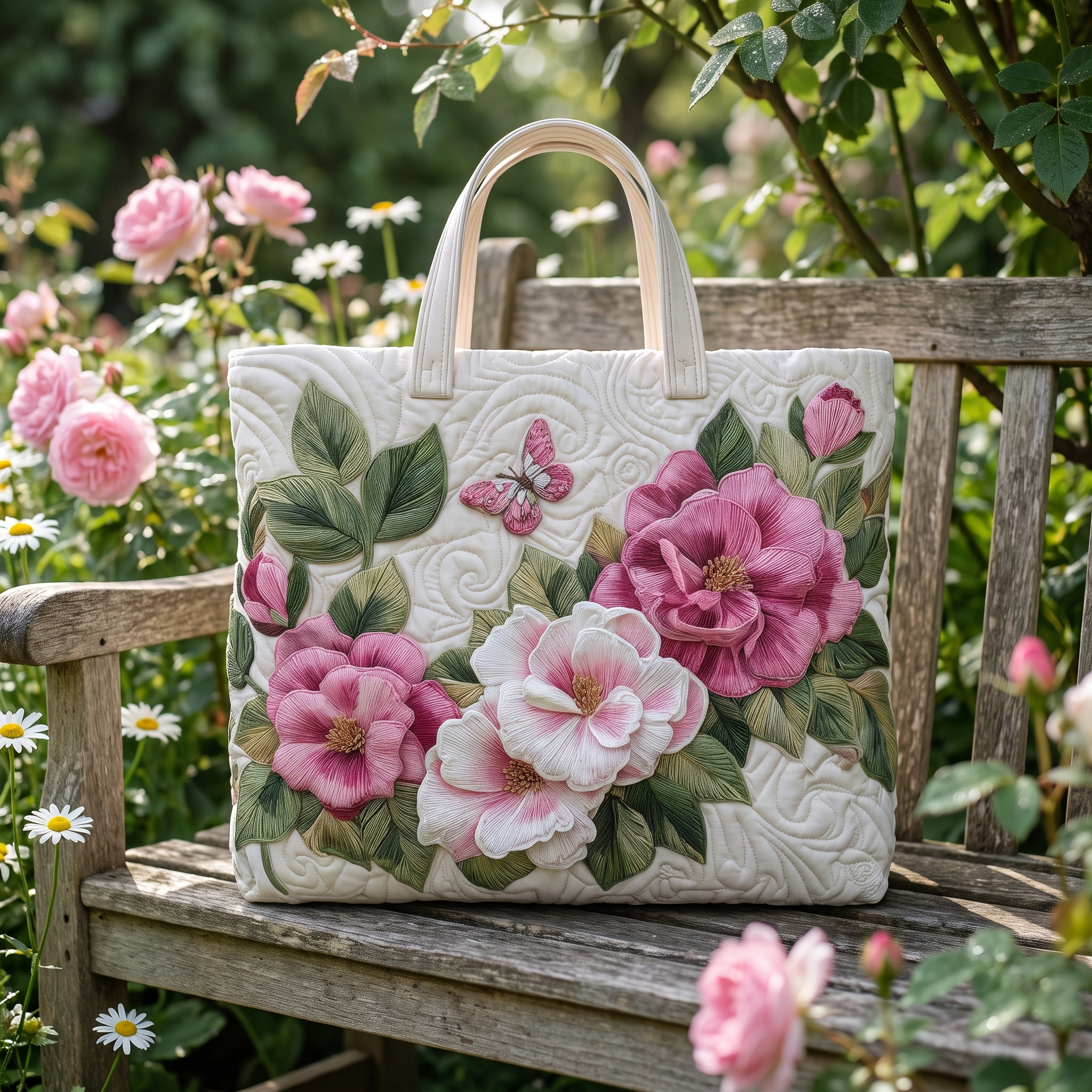 Bonnie's Handquilted Flower Tote Bags