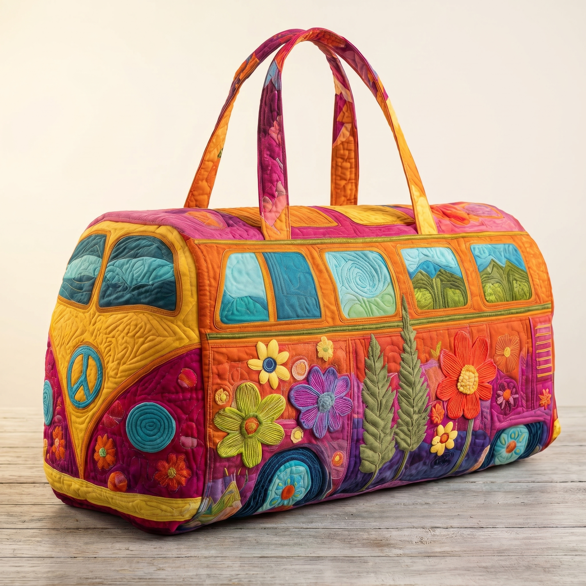 Maggie's Handquilted Hippie Bus Weekender