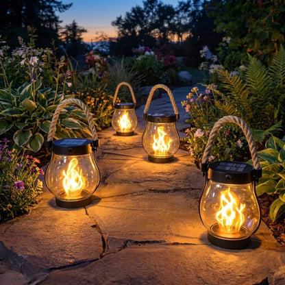 Arthur's handcrafted solar flame lamp