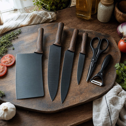 Eli's Handcrafted Black Diamond Knife Set