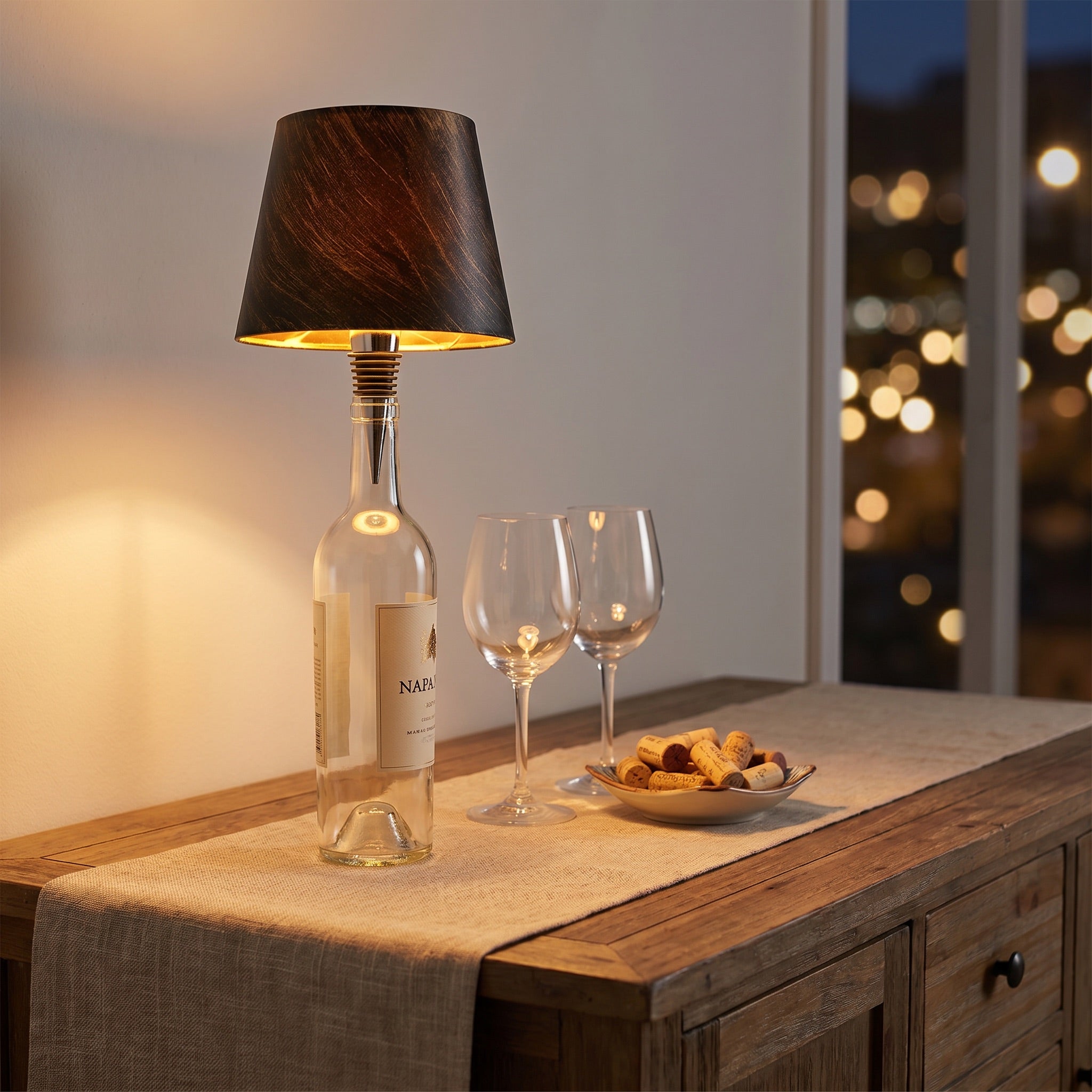 Ray's handcrafted bottle lamp