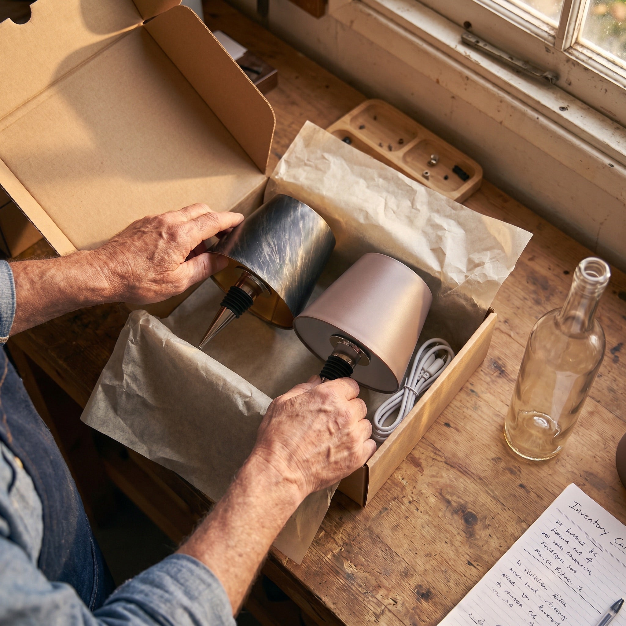 Ray's handcrafted bottle lamp